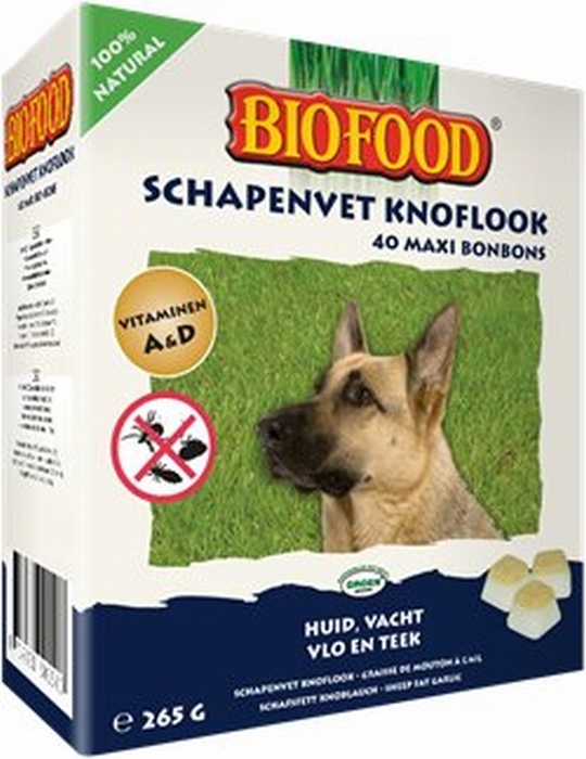 pot single Verwijdering Biofood Schapenvet bonbons met Knoflook 40 stuks